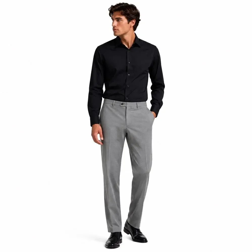 Lauren Ralph Lauren Black Label Mens Dress Pants 40x31 Gray Classic Stretch